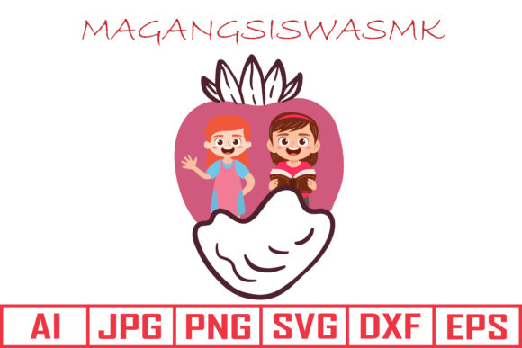 Review: Valentine Vector Icon - Funny Kids for Embroidery